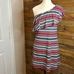Off the shoulder adorable multi colored dress